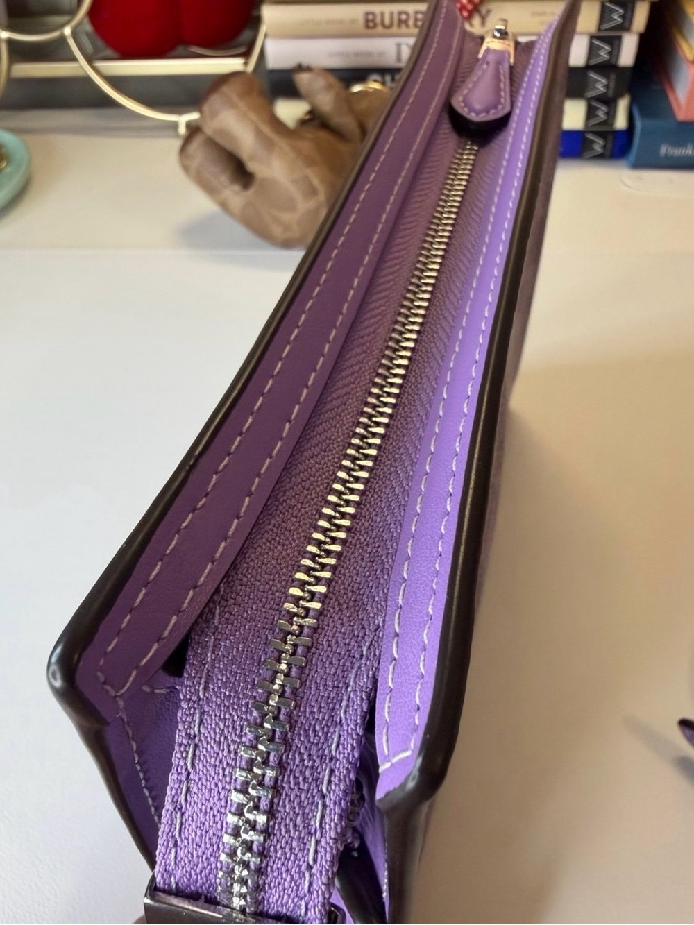 Coach Lavender Signature Print Crossbody Bag - Picture 6 of 9